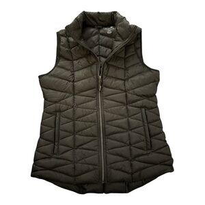 Tangerine Black Lightweight Down Quilted Puffer Vest Medium Minimalist Layering